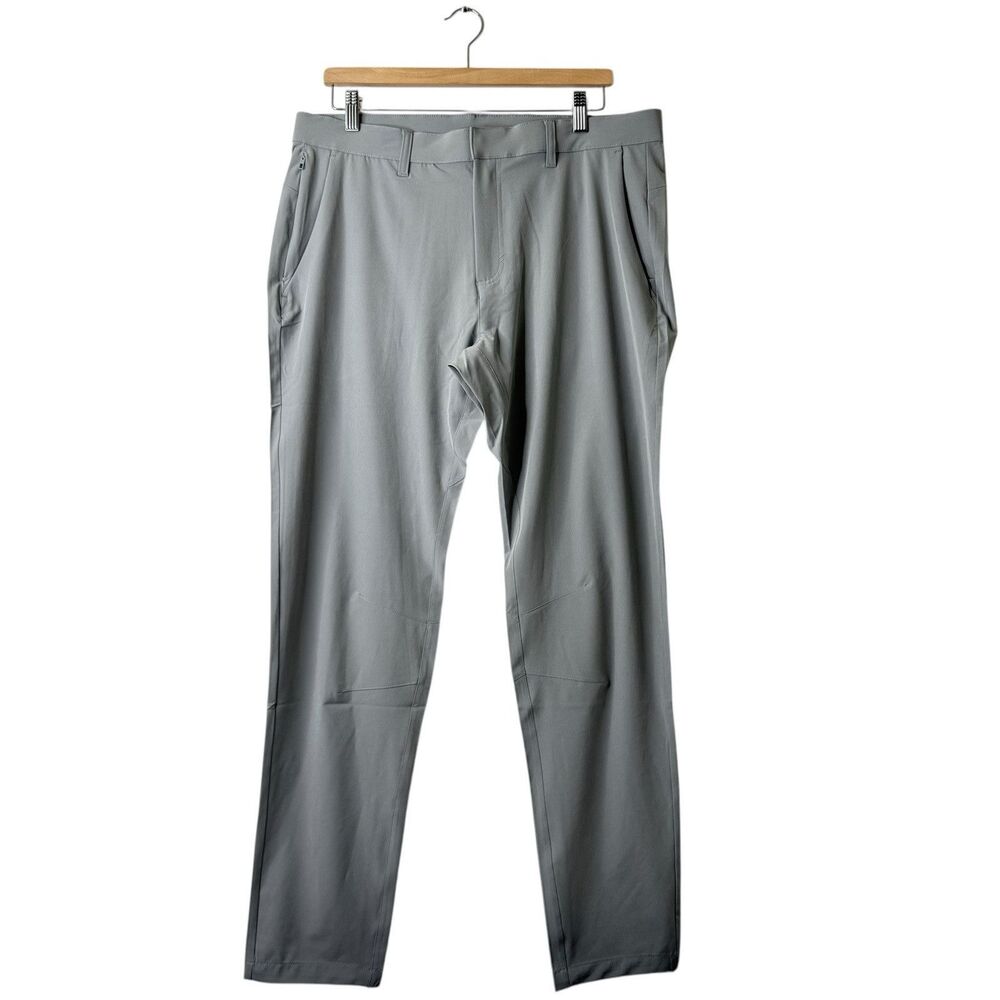 Fabletics The Only Pants Mens 36X32.5 Gray Modern Slim Fit Water Resistant NWT